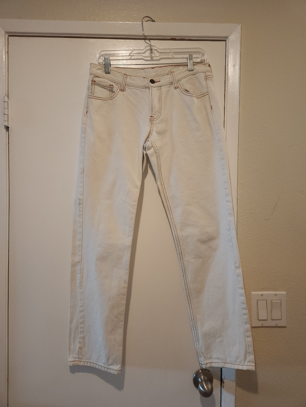 Women's Slim Straight White Jeans